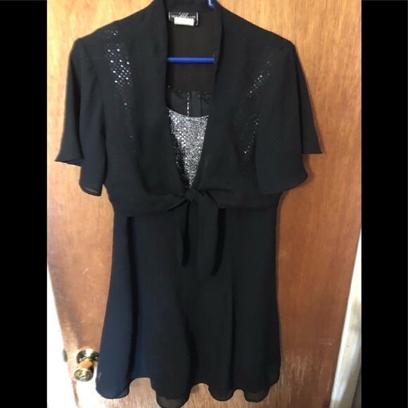 BLACK and silver dress size 10 - Picture 5 of 8